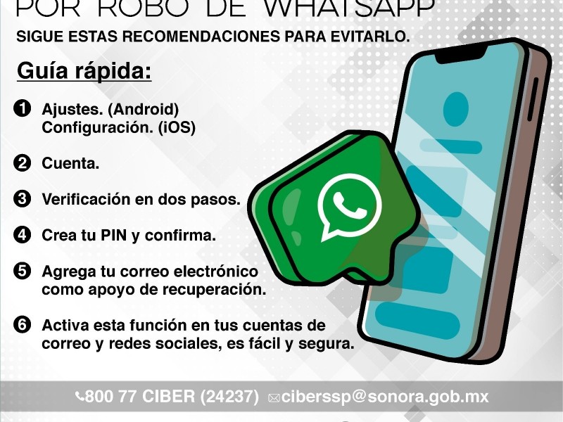 Unidad Cibernética emite recomendaciones para prevenir el robo de WhatsApp