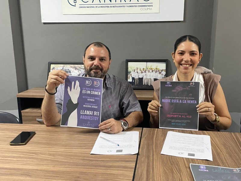 ¡Unidos Contra la Trata! Canirac y 50+1 suman esfuerzos en Colima