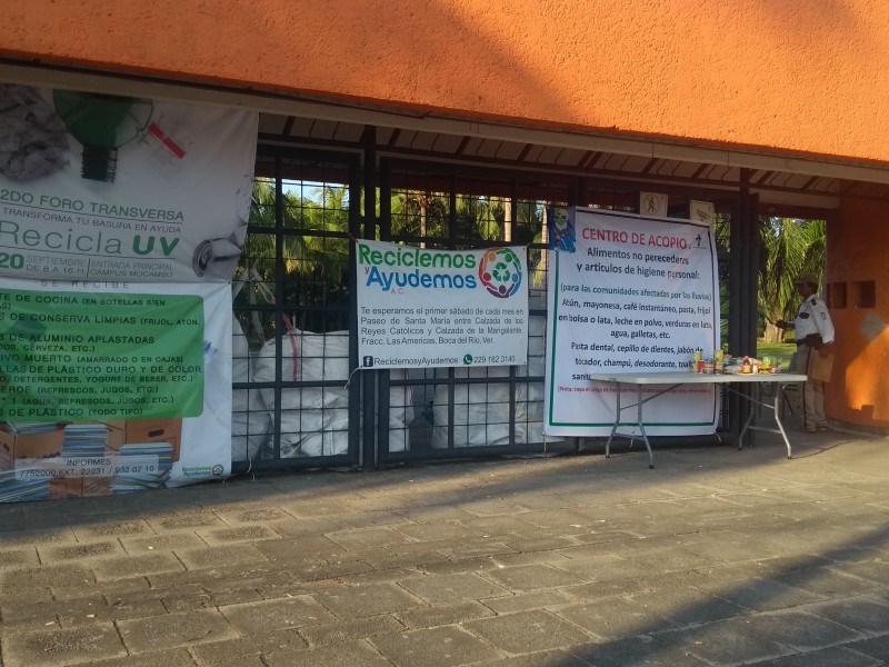 UV instala centro de acopio para damnificados