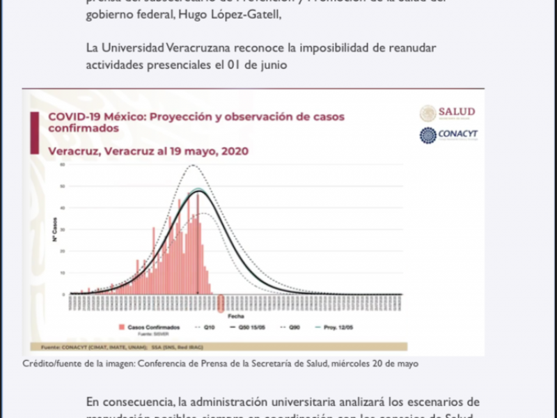 UV no retomará actividades presenciales el 1 de junio