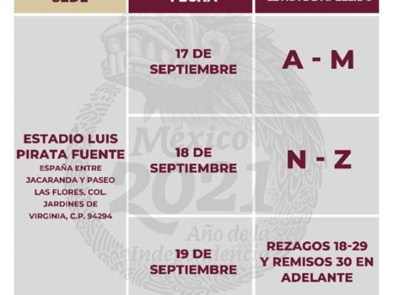 Vacunación en Boca del Río para jóvenes de 18 años
