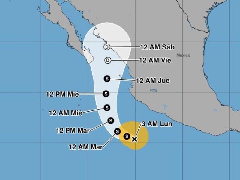 Vance avanza como Tormenta Tropical sobre el pacífico