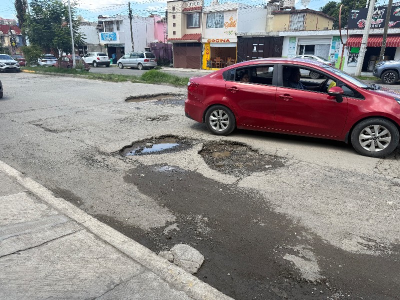 Vecinos denuncian baches en bulevar Apulco de Amalucan