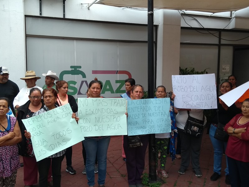 Vecinos exigen al SAPAZ abastecimiento de agua potable