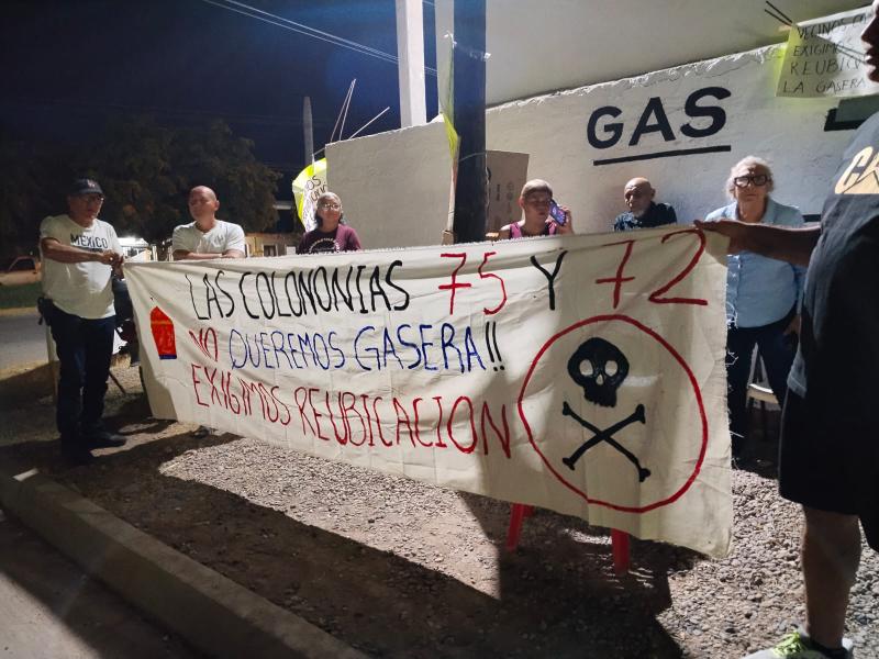 ¡Vuelven a manifestarse! exigen reubicar gasera tras fugas contantes