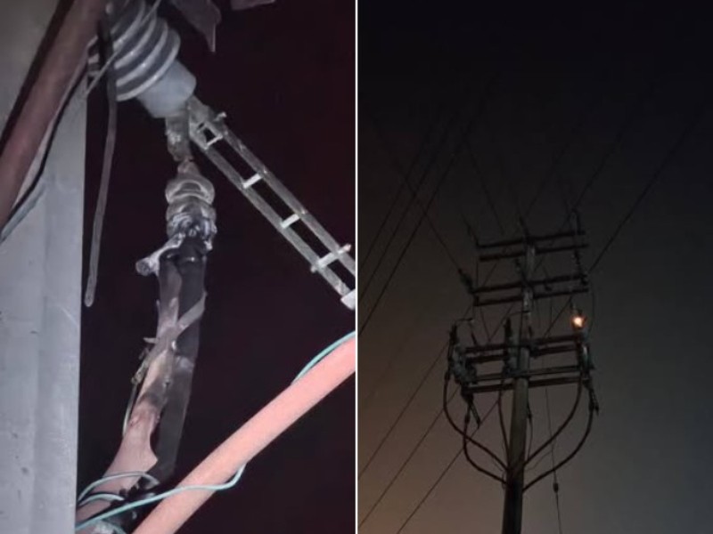 Vehículo chocó contra poste y provoca apagón masivo en Tehuantepec