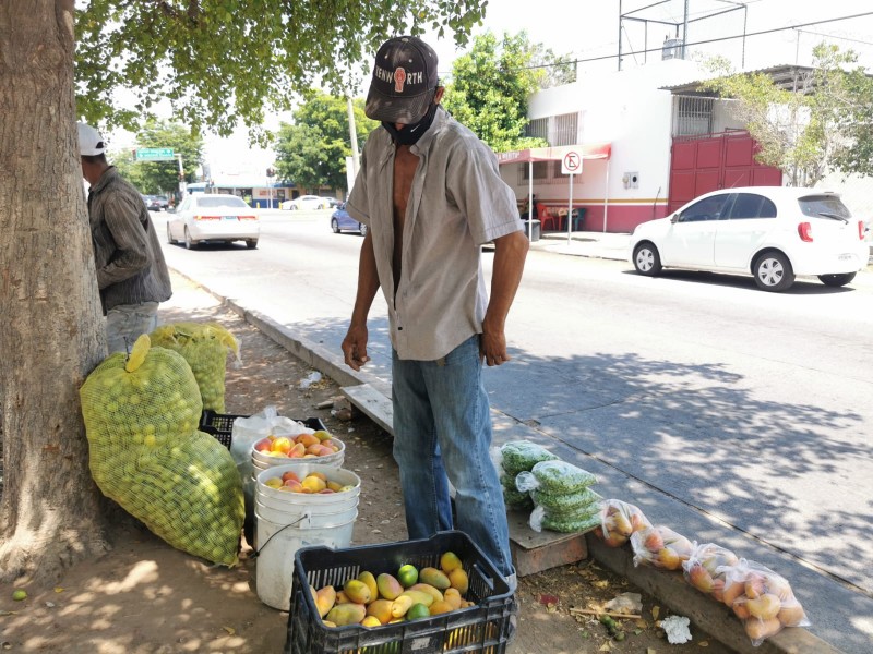 Vendedores ambulantes trabajan bajo el sol y expuestos al coronavirus