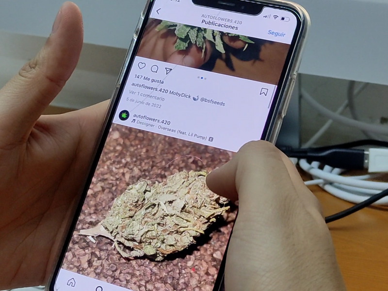 Venta de droga por redes sociales