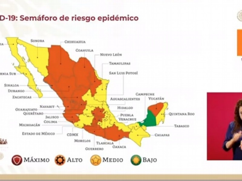 Veracruz pasa a color amarillo en semáforo federal