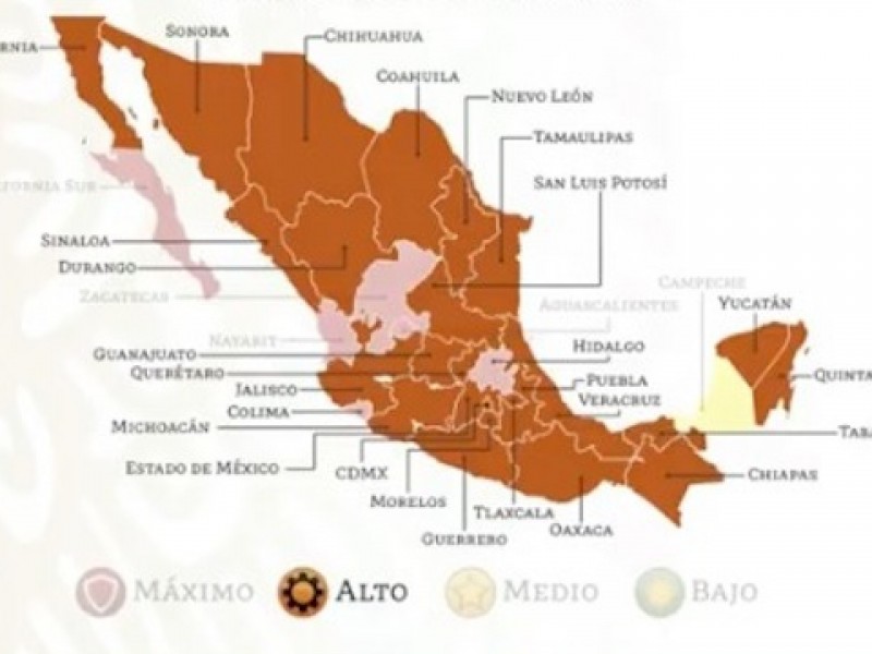 Veracruz pasa al color naranja en el semáforo nacional