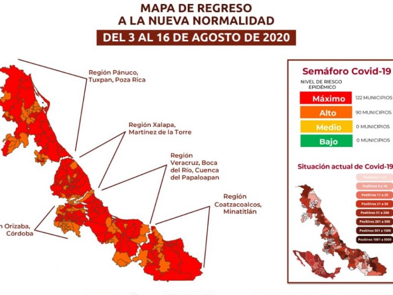 Veracruz permanecerá en Semáforo Rojo durante dos semanas más