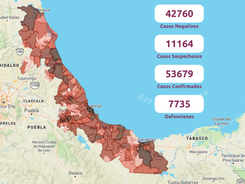 Veracruz registra 114 contagios de COVID19 en un día