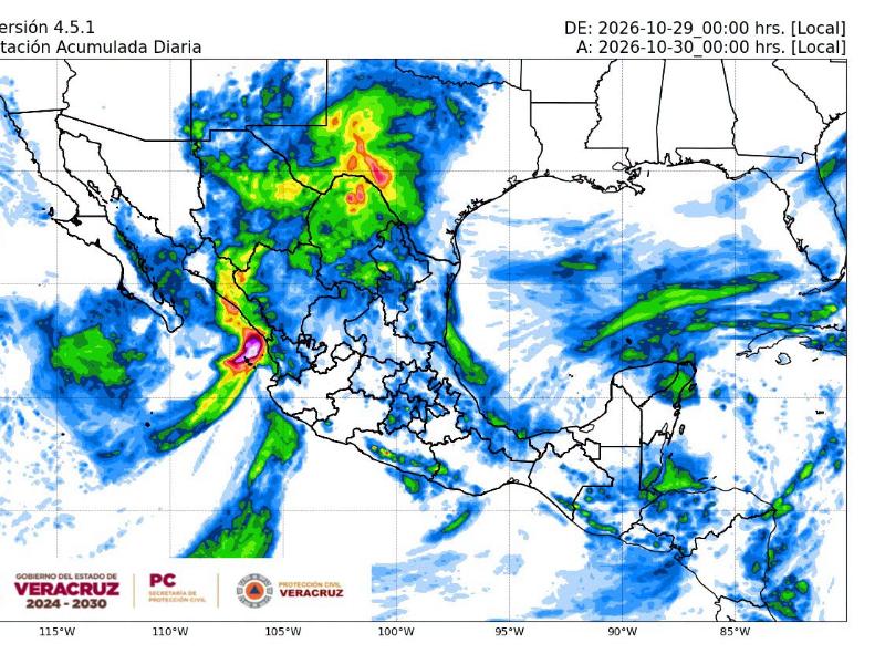 Veracruz tendrá lluvias, nieblas y temperaturas frescas en los próximos días