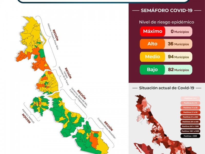 Veracruz y Boca del Río en color amarillo