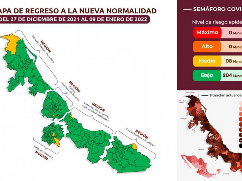 Veracruz y Boca del Río en color verde