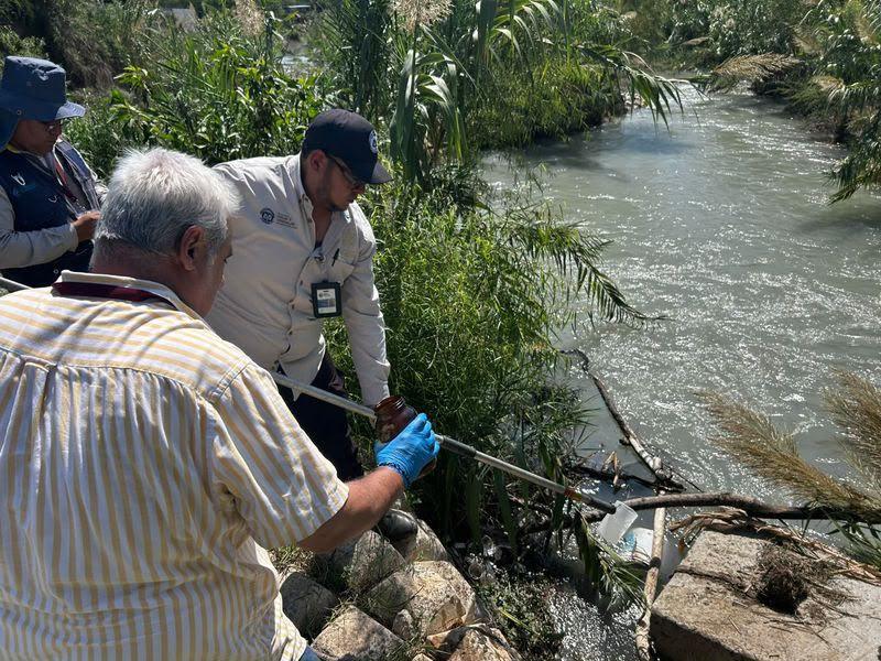 Verifican contención de hidrocarburo en el Río Pilón, Nuevo León