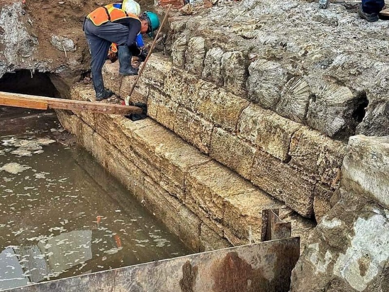 Vestigio histórico en obras del malecón de Veracruz