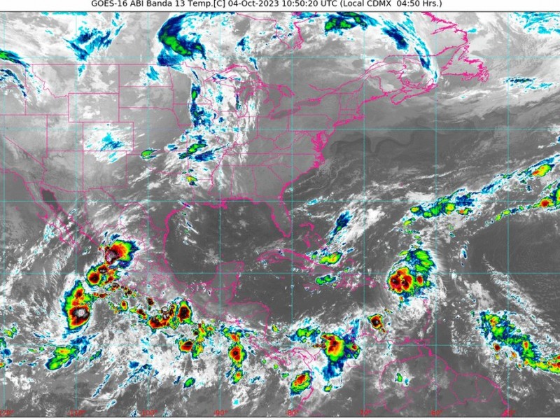 Vigilan dos zonas de baja presión en el Océano Pacífico