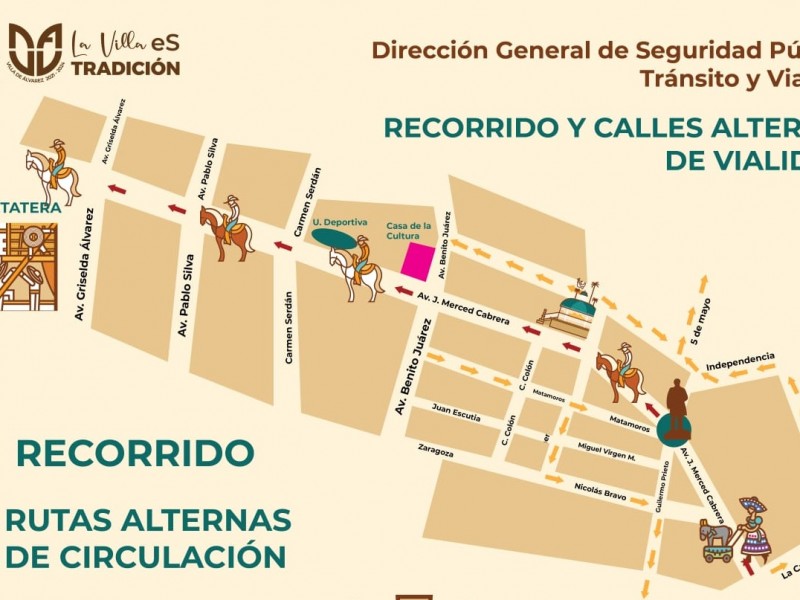 Villa de Álvarez anuncia cierre de calles por cabalgata nocturna