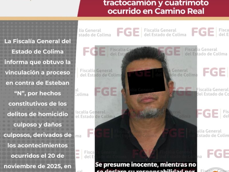 Vinculan a proceso a conductor de tractocamión por homicidio culposo