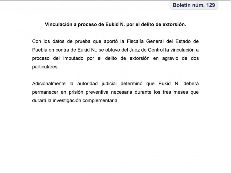 Vinculan a proceso a Eukid N. ex operador del morenovallismo