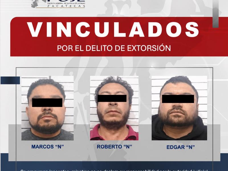 Vinculan a proceso a tres personas por presunta extorsión mediante amenazas