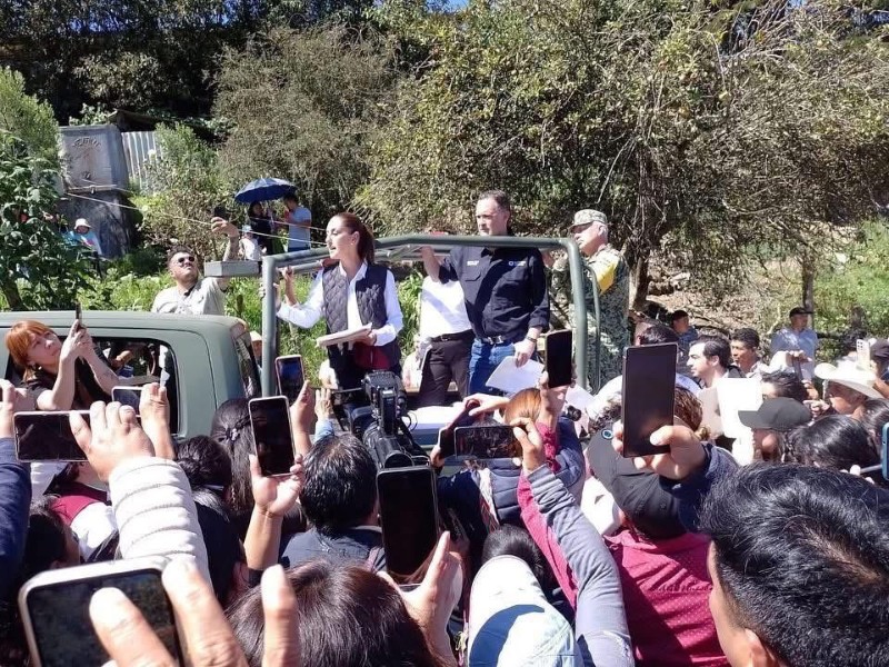 Visitó la presidenta Claudia Sheinbaum la sierra para evaluar daños