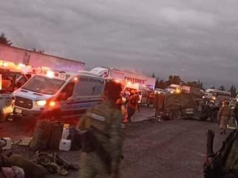 Volcadura de vehículo de SEDEMA deja seis heridos