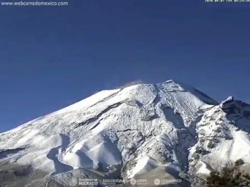 Volcán Popocatépetl presenta 142 exhalaciones y 491 minutos de tremor