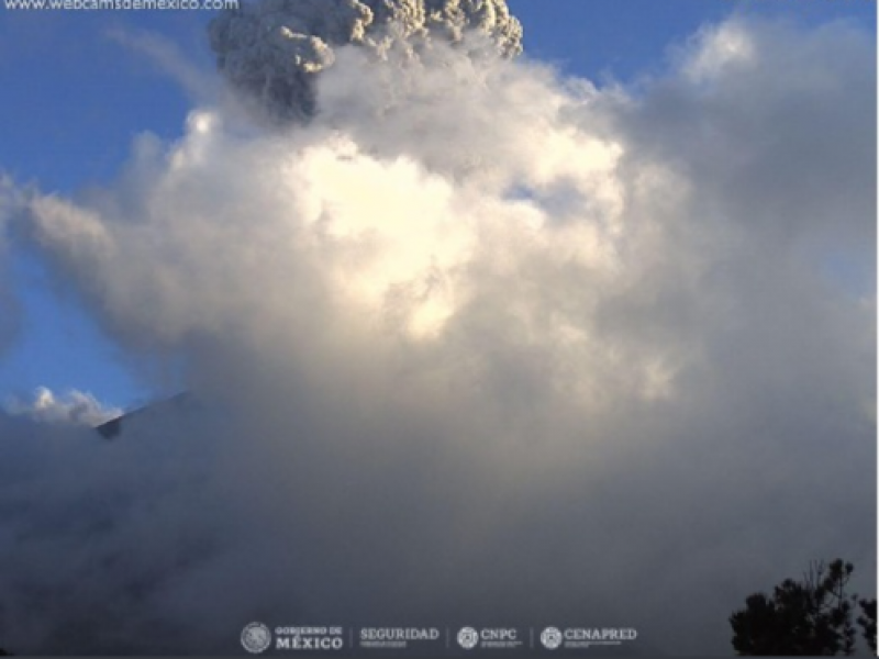 Volcán Popocatépetl registra explosiones en últimas horas