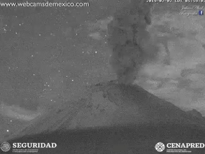 Volcán Popocatépetl se mantiene en Amarillo Fase 2