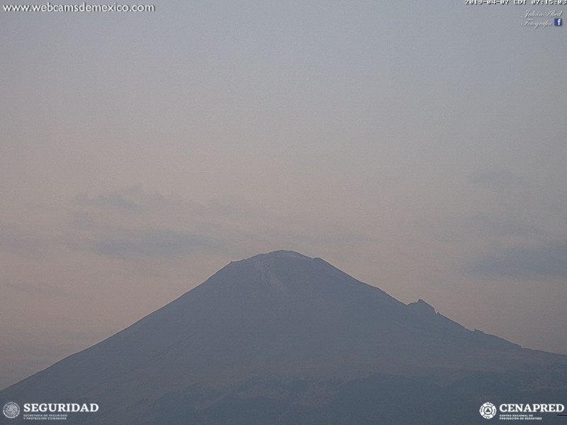 Volcán Popocatépetl sin explosiones en últimas horas