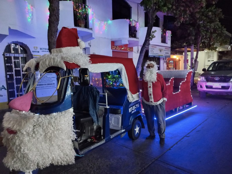 Vuelve a regalar alegría Don Jerónimo con su moto-trineo