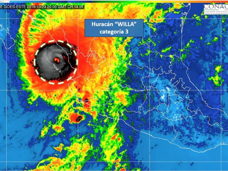 Willa aumentó su velocidad. Tocará tierra antes