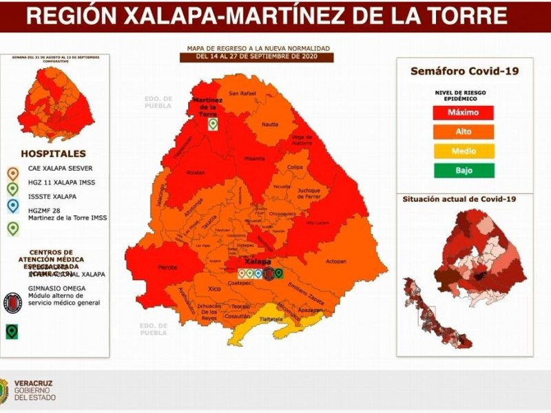 Xalapa avanza a Semáforo Epidemiológico en Naranja