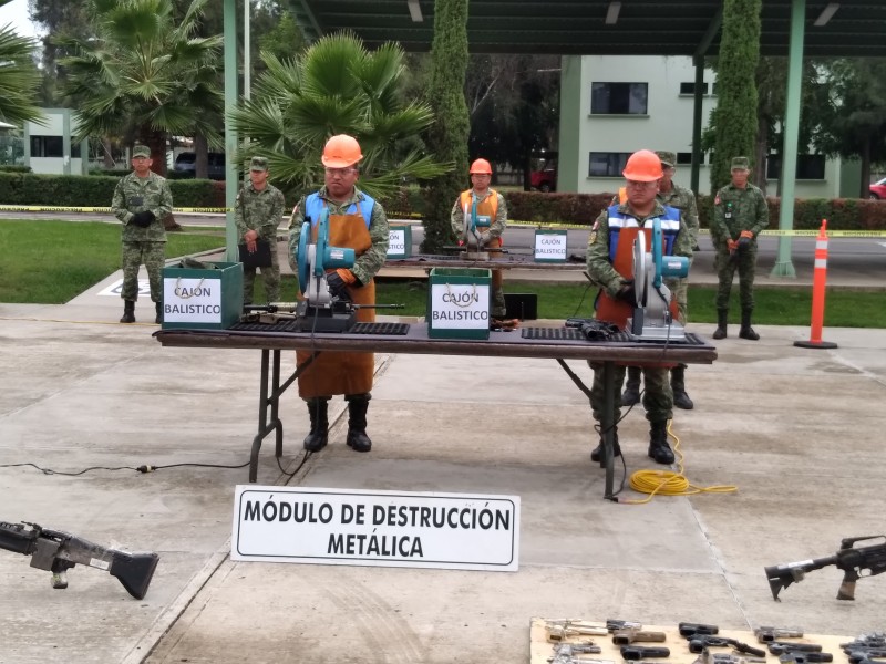XV Zona Militar destruyó más de 300 armas de fuego