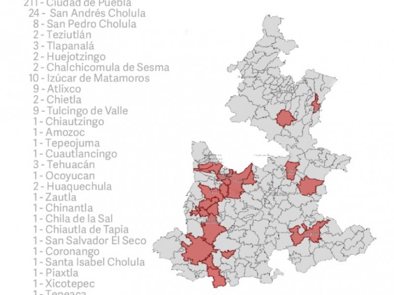 Ya suman 28 municipios con algún caso de coronavirus