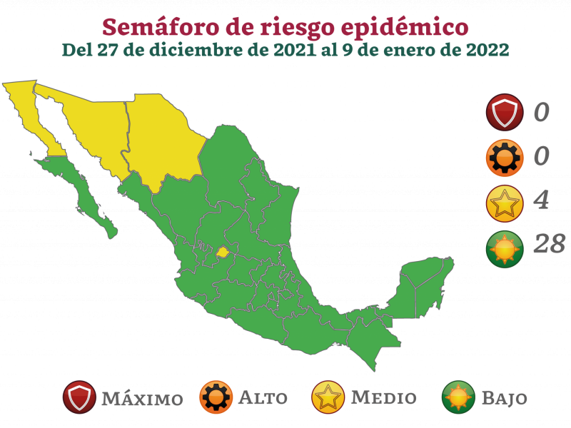 Zacatecas cerrará el 2021 en color verde