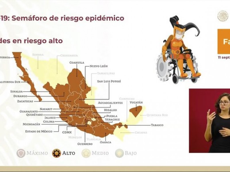 Zacatecas continúa en semáforo naranja