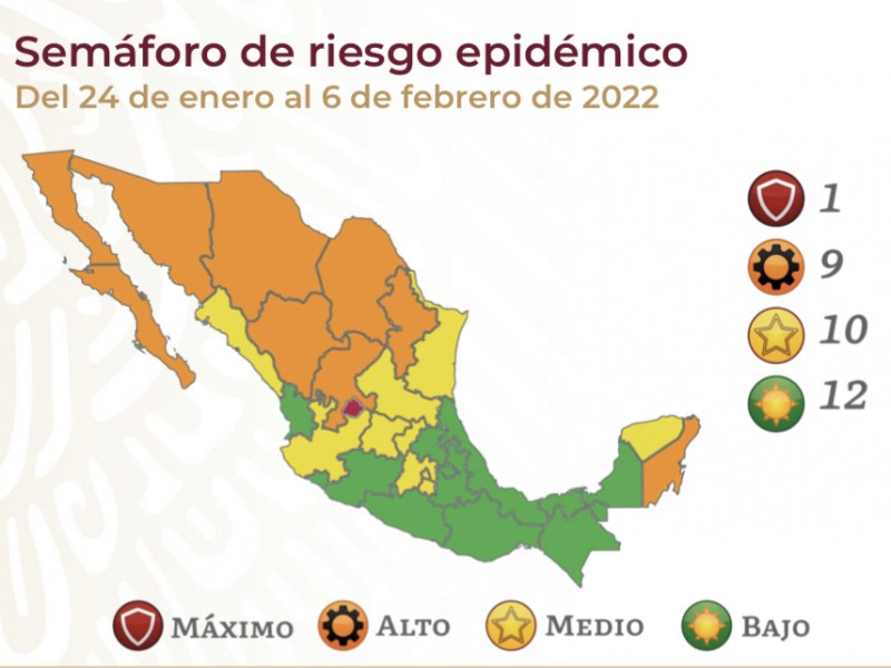 Zacatecas pasa a color naranja en el semáforo epidemiológico