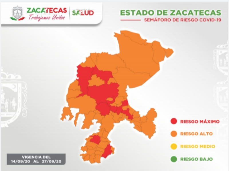 Zacatecas registra 70 casos nuevos de Covid-19