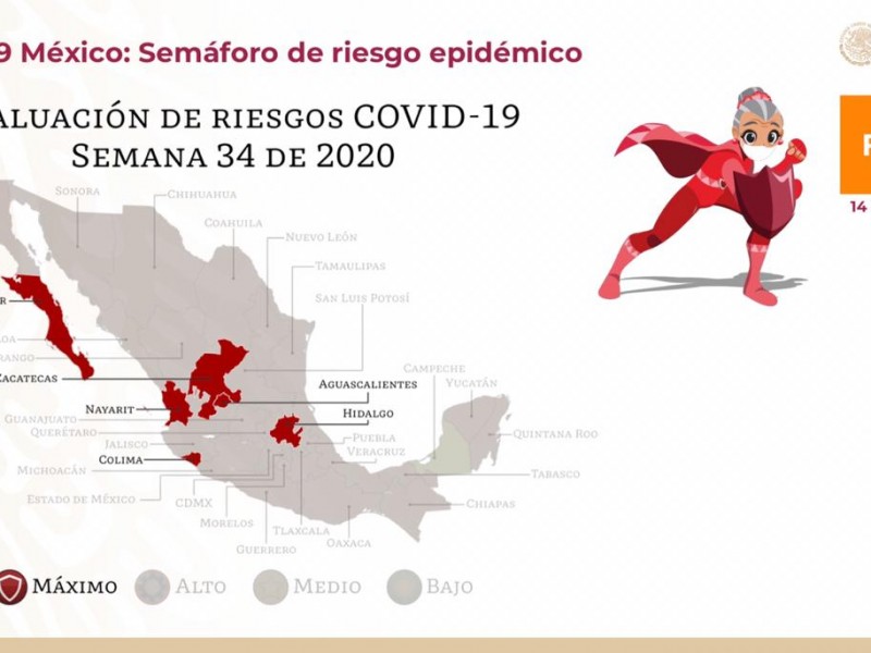 Zacatecas se mantiene en semáforo rojo