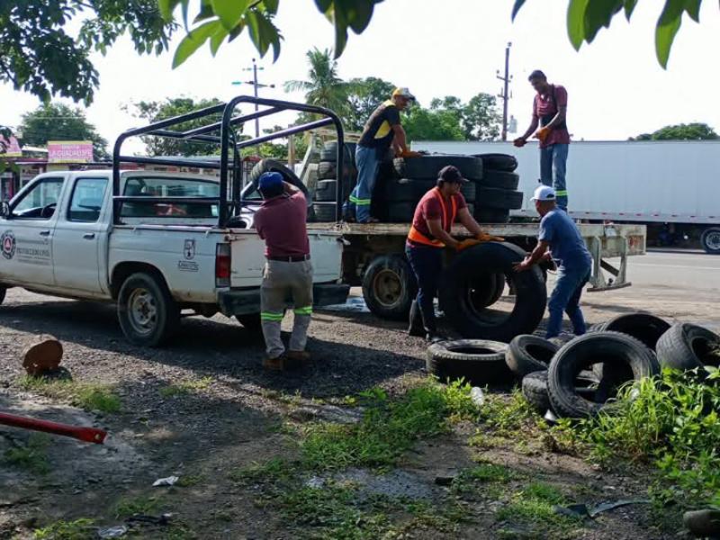 Zanatepec recolecta llantas usadas y las reutiliza en obras comunitarias