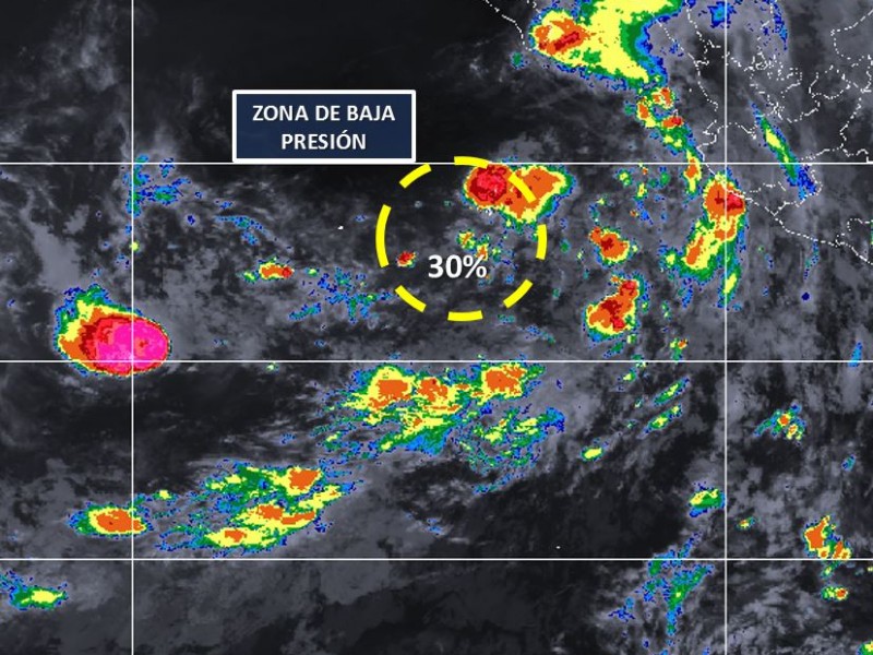 Zona de baja presión con 30% de desarrollo