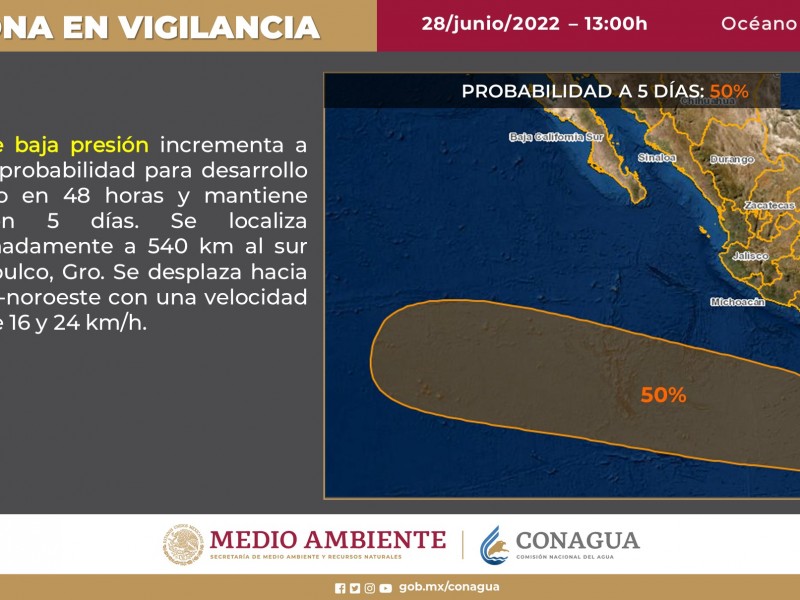 Zona de baja presión frente a Acapulco podría volverse ciclón
