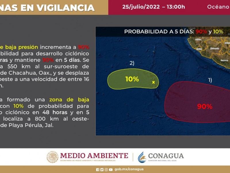 Zona de inestabilidad incrementa probabilidad de desarrollo ciclónico