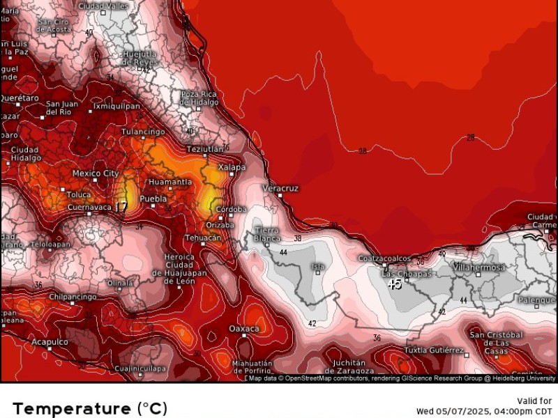 Zona norte de Veracruz enfrentará temperaturas  altas